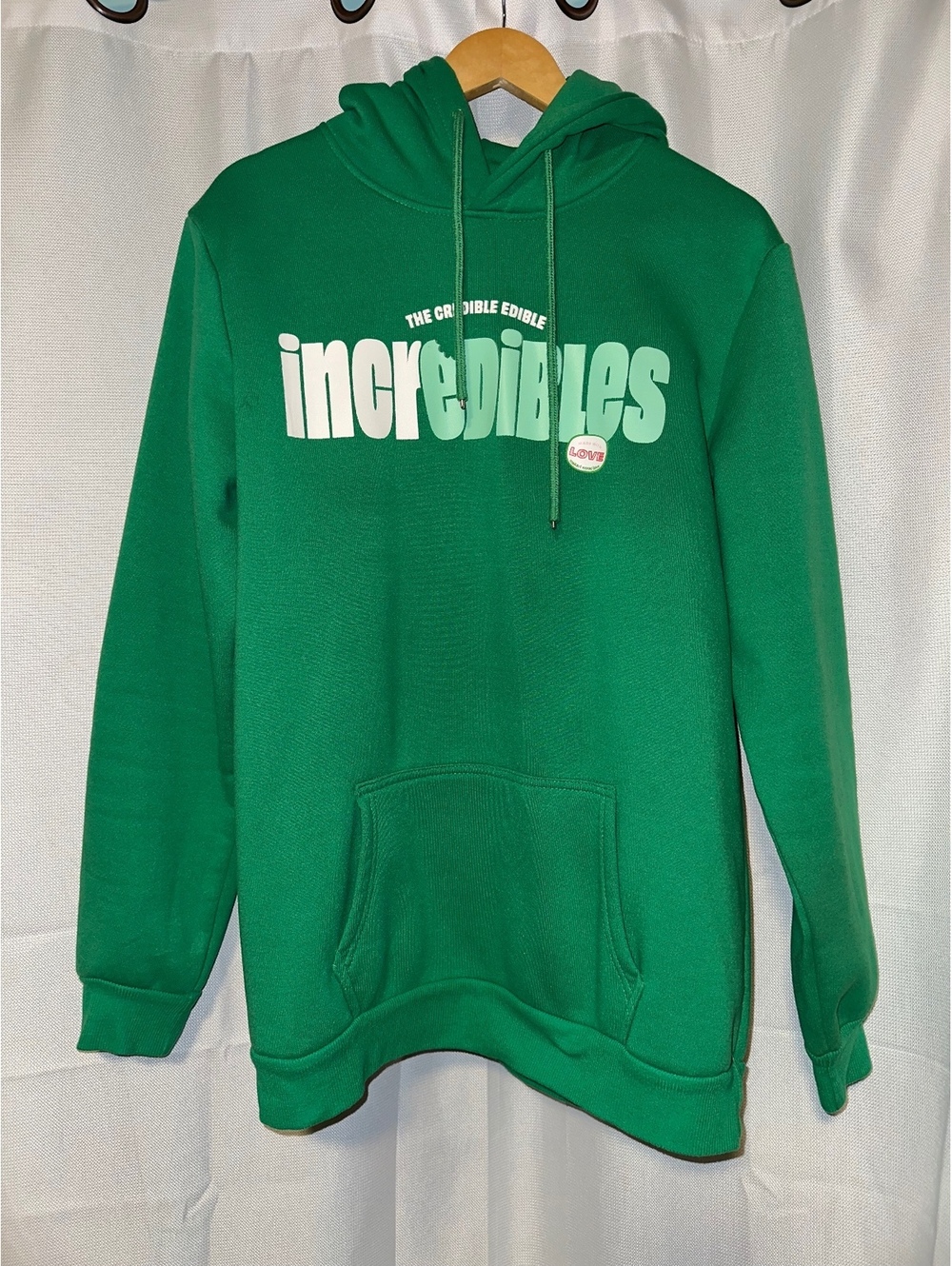 VTG Incredibles Edibles Cannabis Merch Y2K Green Hoodie L